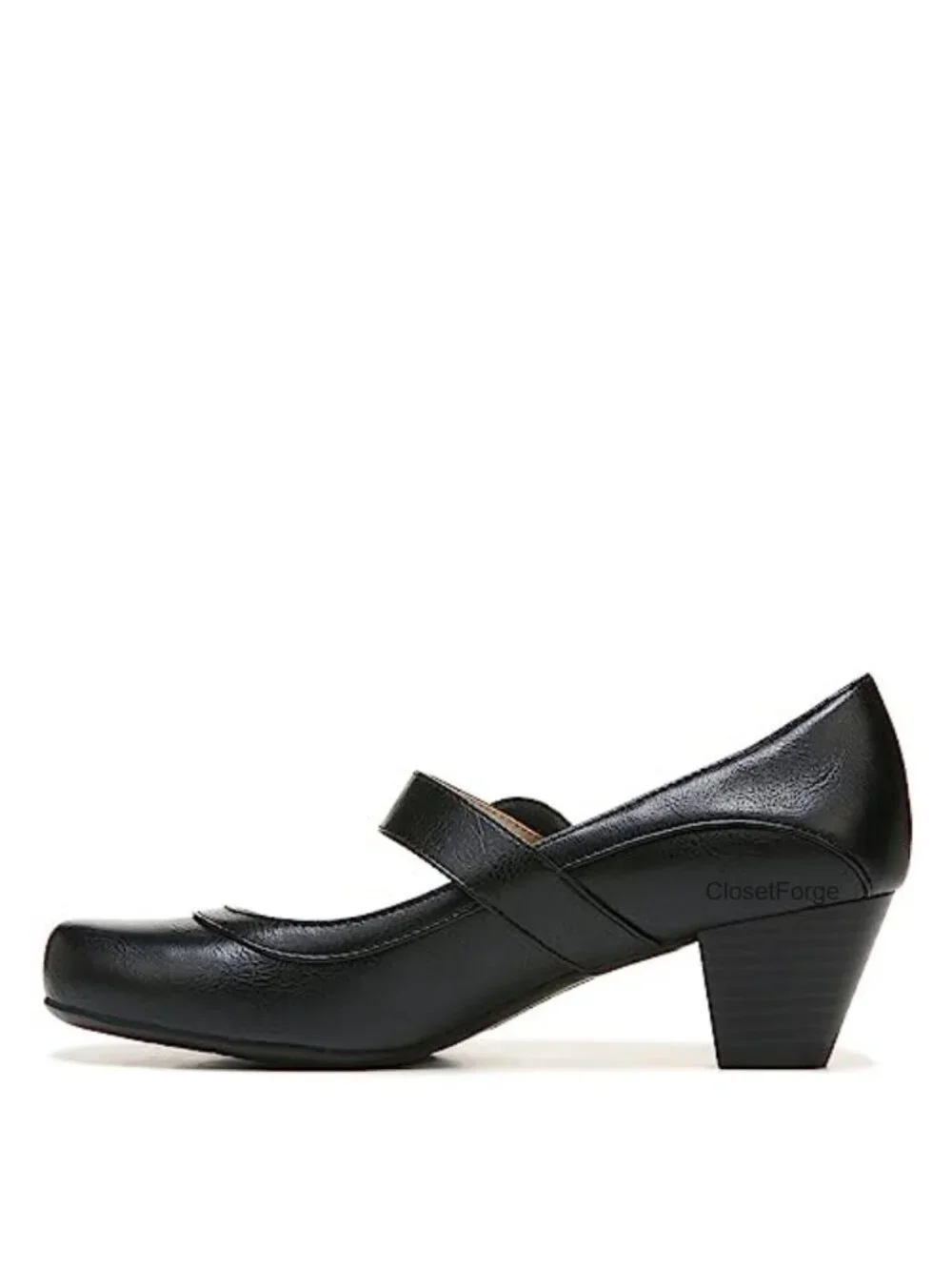 LifeStride Rozz Mary Jane Pumps Faux Leather Block Heel Slip-On Comfort Shoes